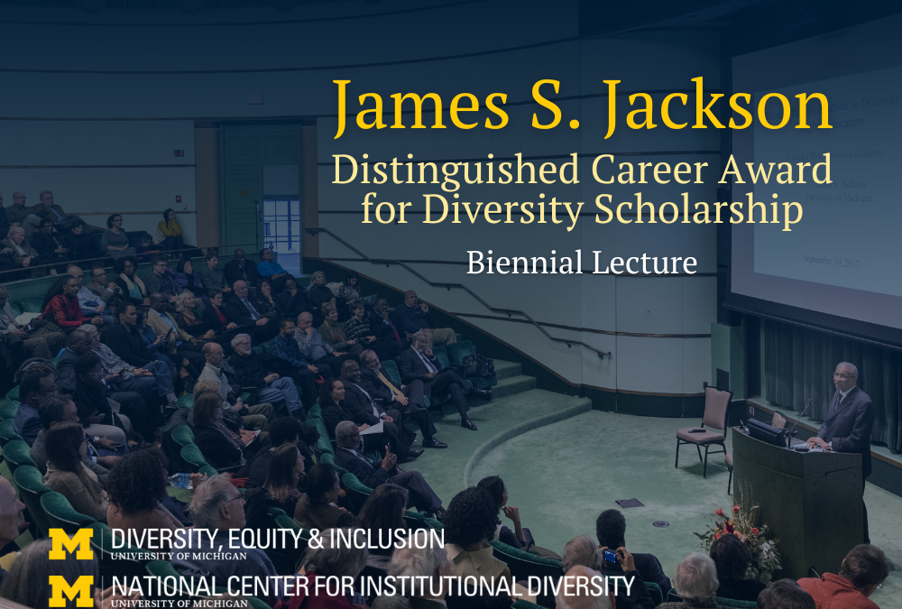 James Jackson delivering a lecture to a live audience with the name of the award superimposed.